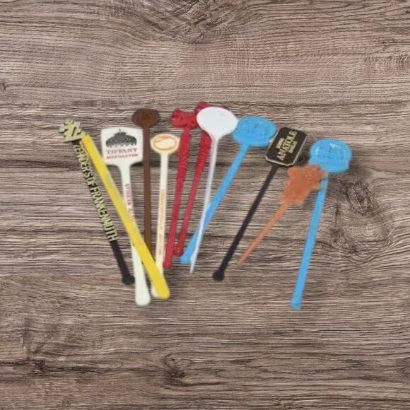 MCM & Vintage Plastic Stir Stix Bar Drinks Advertising - Picture 2 of 6